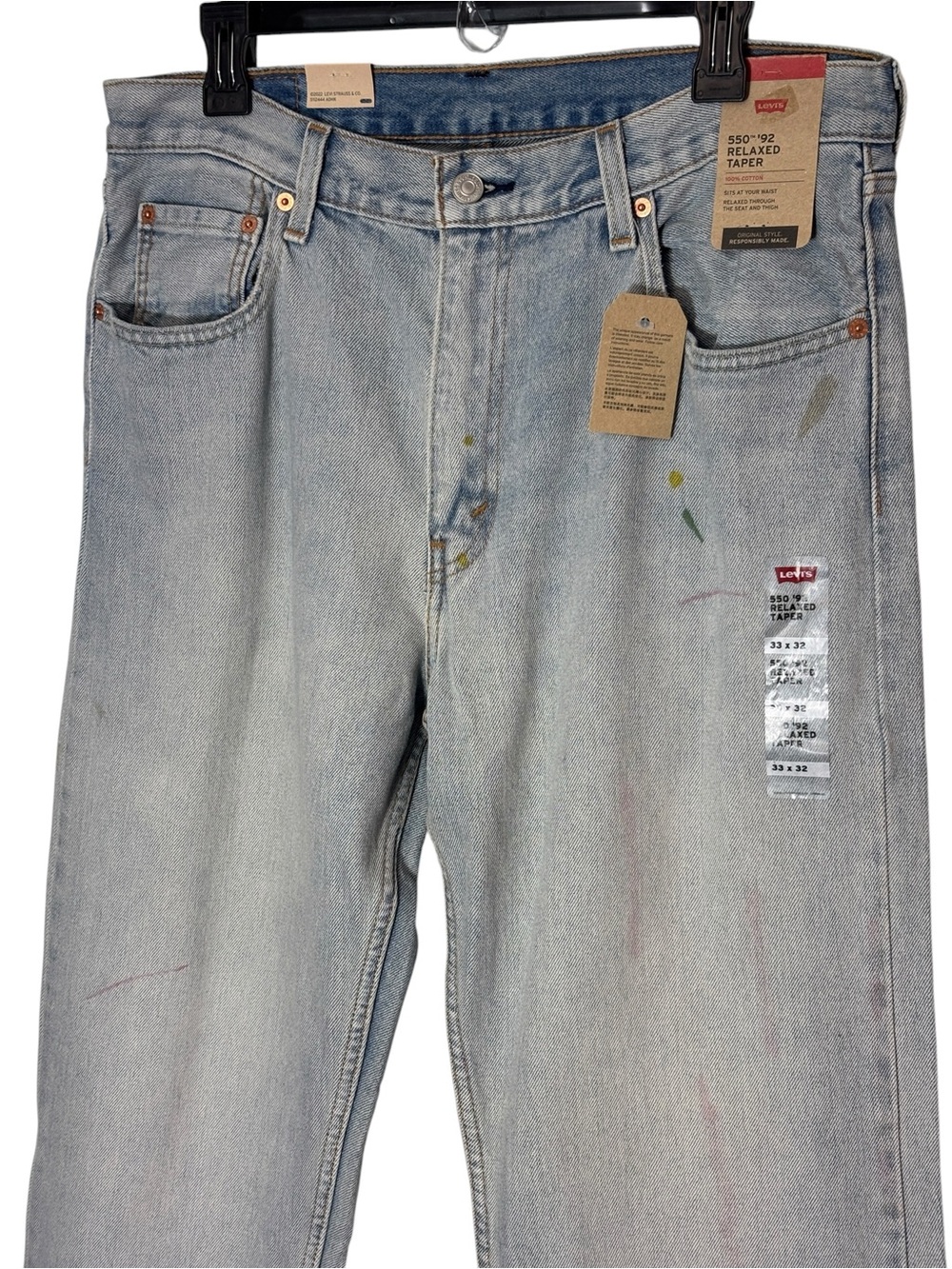 NWT Levi’s Men’s 550 '92 Taper Fit Jeans Cotton Light Blue Denim Pants